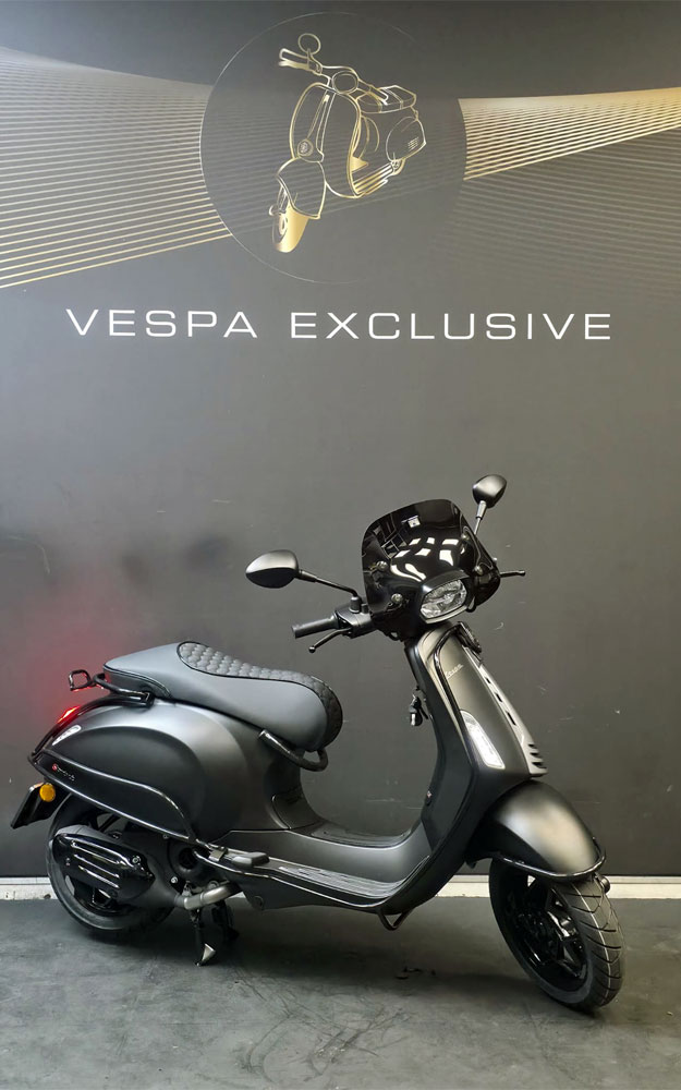Vespa Sprint S Facelift mat zwart Black Detail